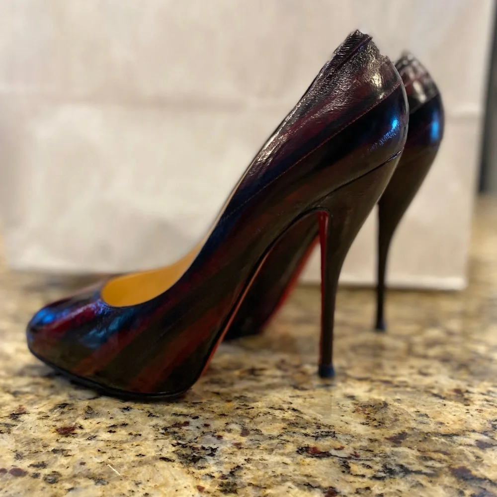 Christian Louboutin Stilettos! Burgundy/Black. Size 40. Gorgeous! - Picture 8 of 14